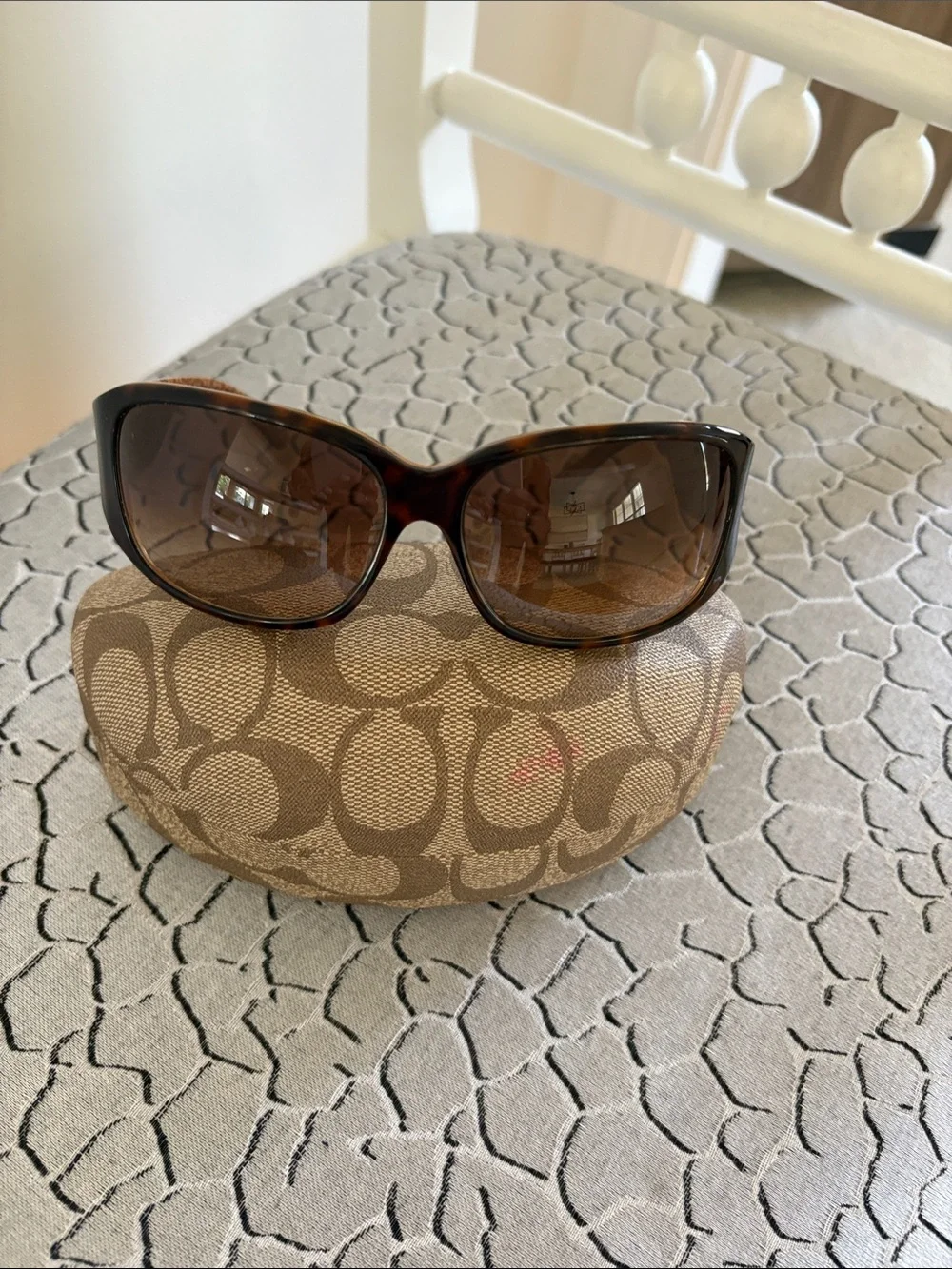 Coach Brown Tortoise Oversized Women's Sunglasses